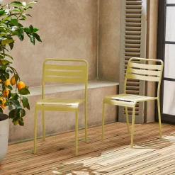 Cadeira de jardim bistrô em aço, set de 2