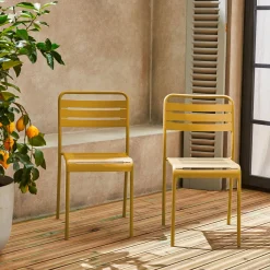 Cadeira de jardim bistrô em aço, set de 2
