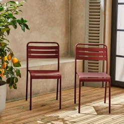 Cadeira de jardim bistrô em aço, set de 2
