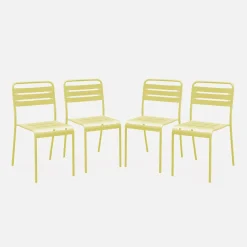 Cadeira de jardim bistrô em aço, set de 4