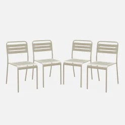 Cadeira de jardim bistrô em aço, set de 4
