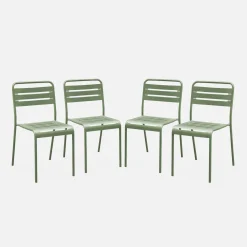 Cadeira de jardim bistrô em aço, set de 4