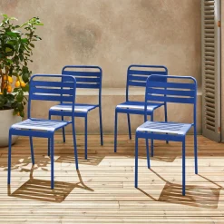 Cadeira de jardim bistrô em aço, set de 4