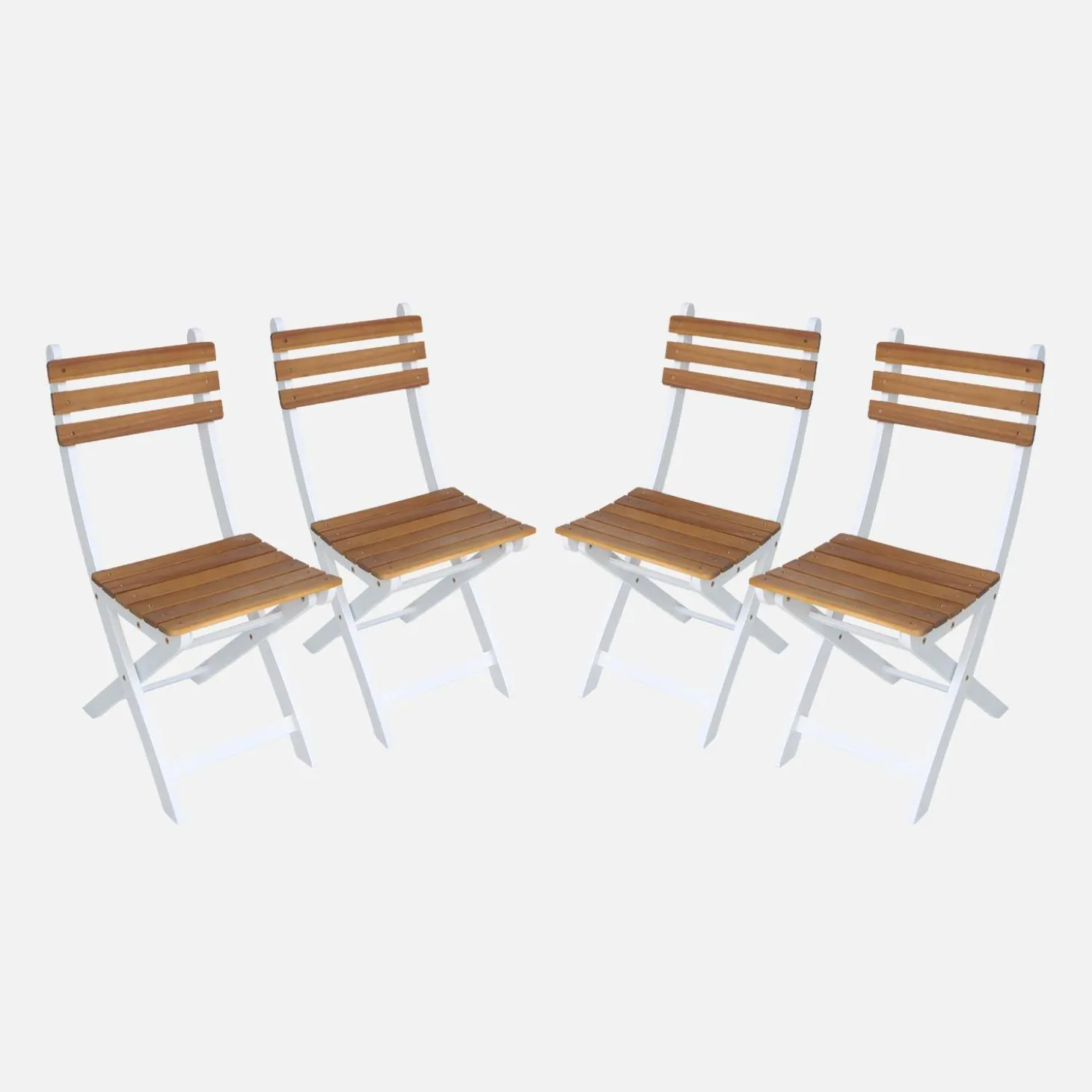 Cadeira de jardim dobrável de acácia, set de 4