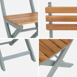 Cadeira de jardim dobrável de acácia, set de 4