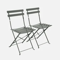 Cadeira de jardim dobrável em metal, set de 2