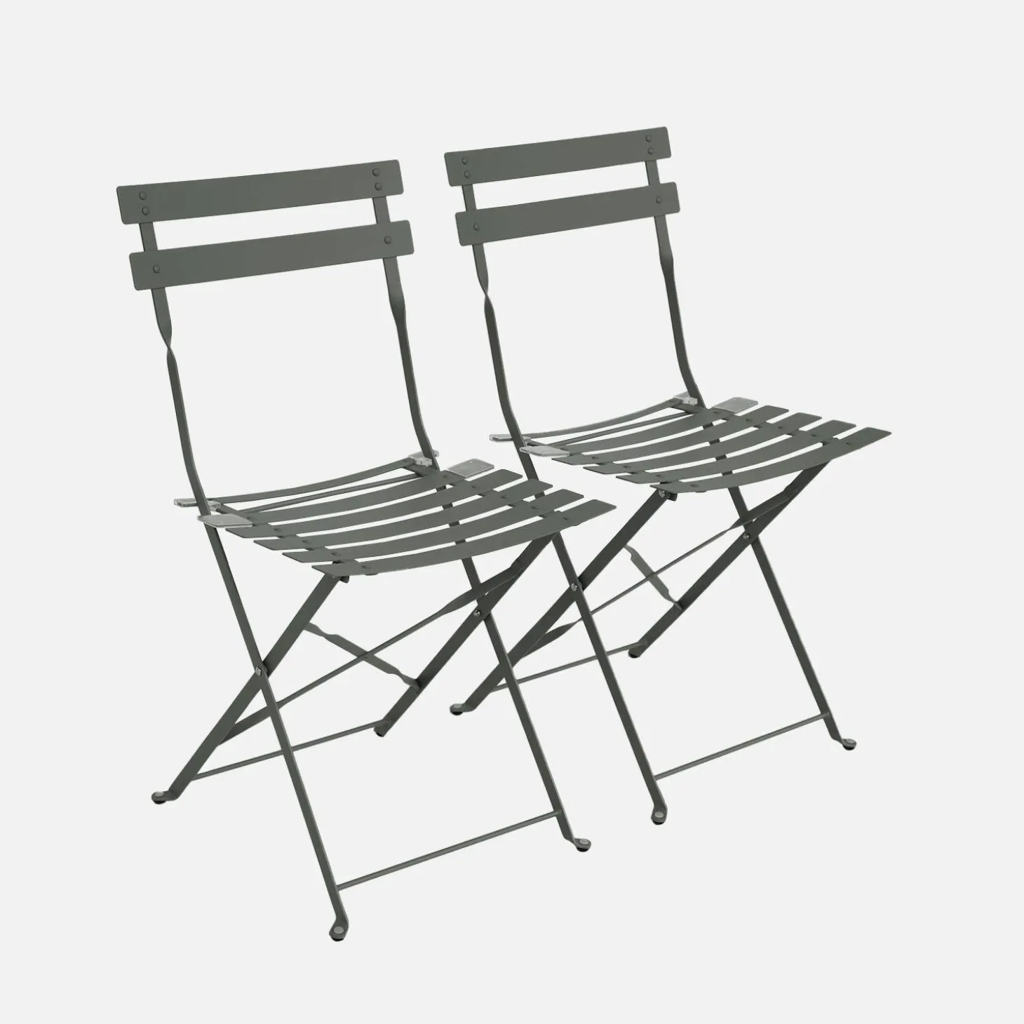 Cadeira de jardim dobrável em metal, set de 2