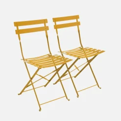 Cadeira de jardim dobrável em metal, set de 2