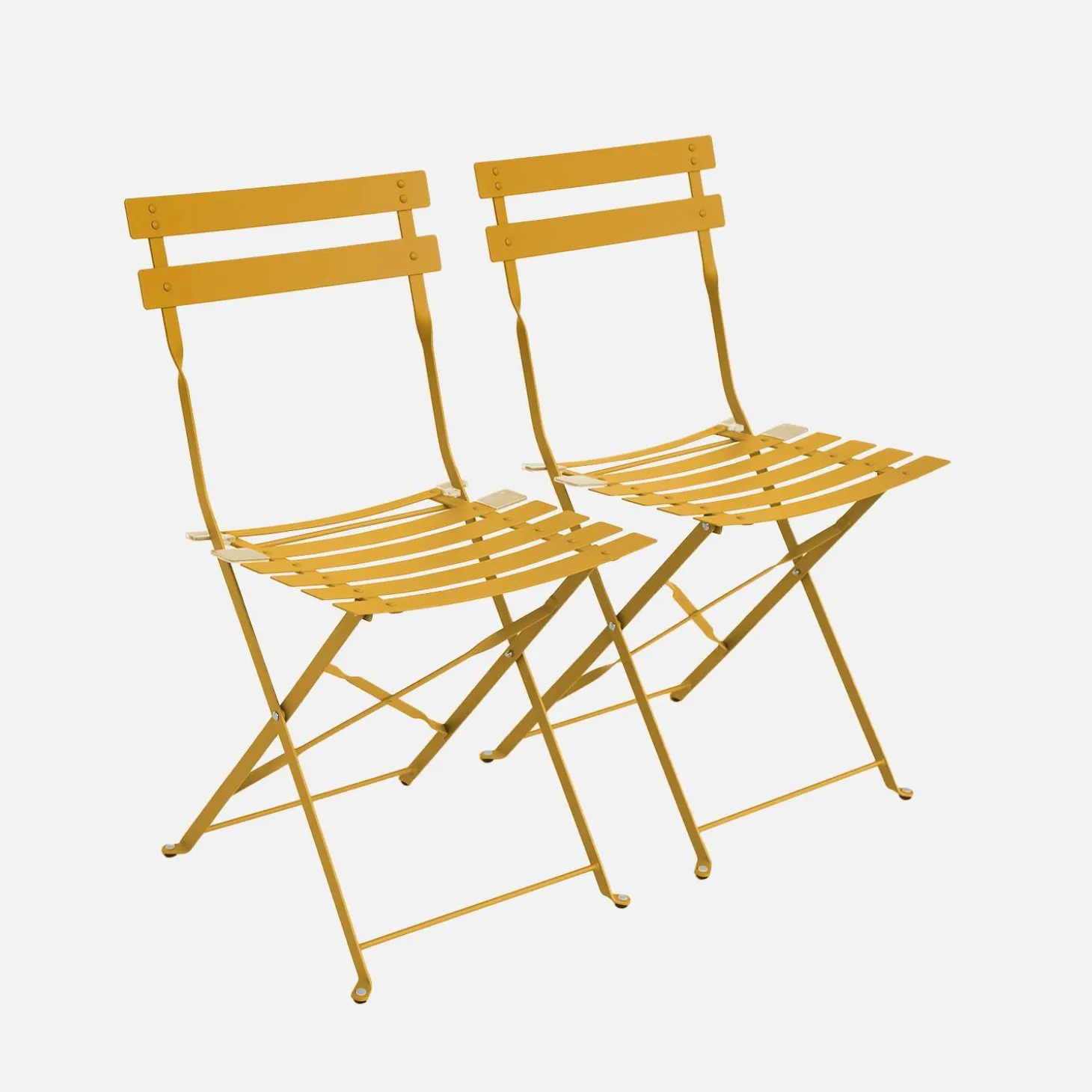 Cadeira de jardim dobrável em metal, set de 2