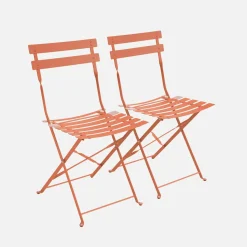 Cadeira de jardim dobrável em metal, set de 2
