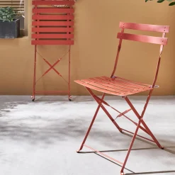 Cadeira de jardim dobrável em metal, set de 2