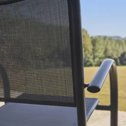 Cadeira de jardim em alumínio e textileno, set de 4