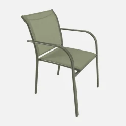 Cadeira de jardim em alumínio e textileno, set de 4