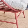 Cadeira de jardim em forma de ovo em aço e resina trançada