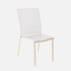 Cadeira de jardim empilháveis de alumínio e texilene, set de 2