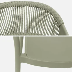 Cadeira de jardim empilhável com efeito de corda, set de 4
