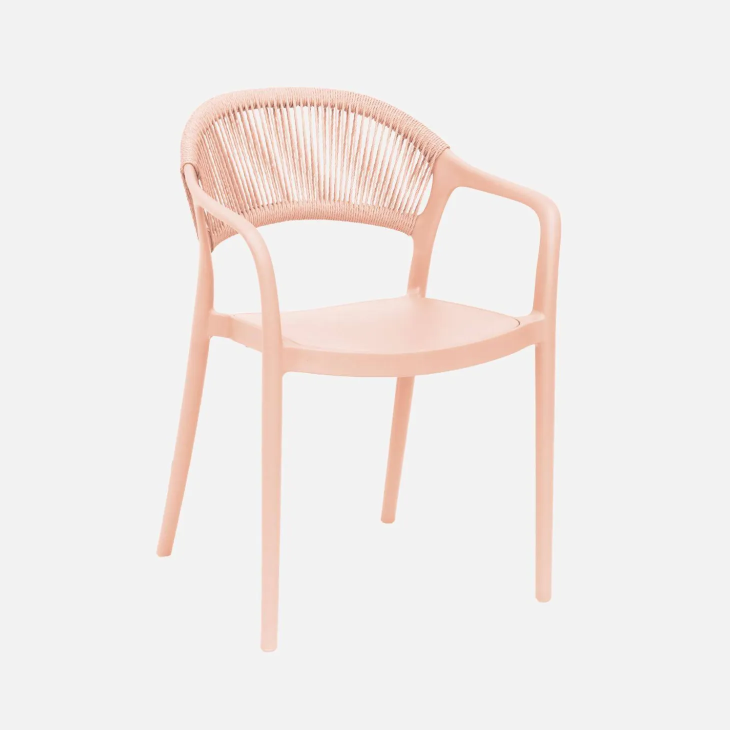 Cadeira de jardim empilhável com efeito de corda, set de 4
