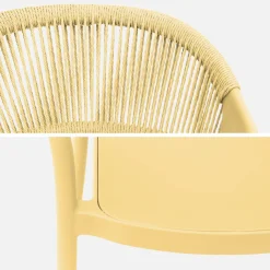 Cadeira de jardim empilhável com efeito de corda, set de 4