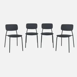 Cadeira de jardim empilhável de plástico, set de 4