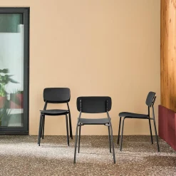 Cadeira de jardim empilhável de plástico, set de 4