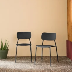 Cadeira de jardim empilhável de plástico, set de 2