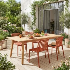Cadeira de jardim em plástico, empilhável, set de 4