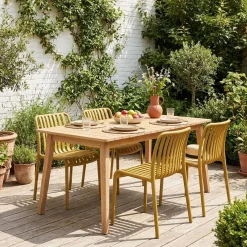 Cadeira de jardim em plástico, empilhável, set de 4