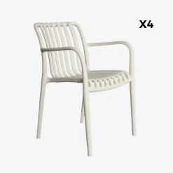 Cadeira de jardim em plástico, set de 4