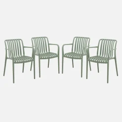 Cadeira de jardim em plástico, set de 4