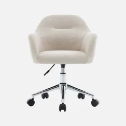 Cadeira de secretária infantil com rodas ajustável em tecido chenille