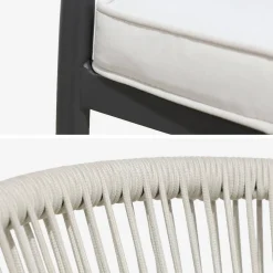 Cadeira empilhável em aço e cordas, set de 4