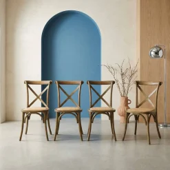 Cadeira estilo bistrô em madeira, set de 4
