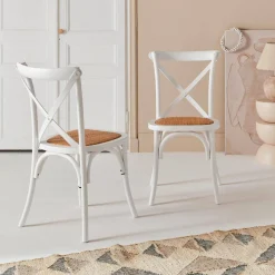 Cadeira estilo bistrô em madeira, set de 2