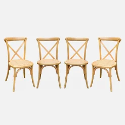 Cadeira estilo bistrô em madeira, set de 4
