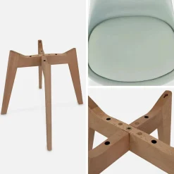 Cadeira estilo escandinavo com pés em madeira de faia, set de 6