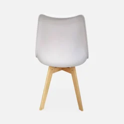 Cadeira estilo escandinavo com pés em madeira de faia, set de 6