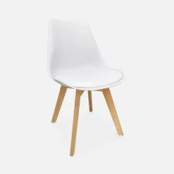 Cadeira estilo escandinavo com pés em madeira de faia, set de 6