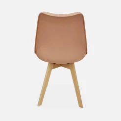 Cadeira estilo escandinavo com pés em madeira de faia, set de 4