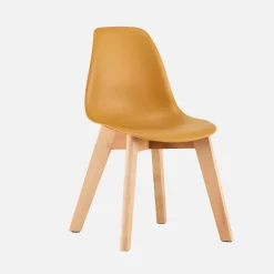 Cadeira estilo escandinavo infantil com pés em madeira de faia, set de 2