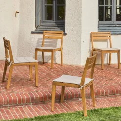 Cadeiras de jardim em madeira de acácia, set de 4
