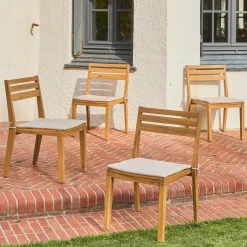 Cadeiras de jardim em madeira de acácia, set de 4