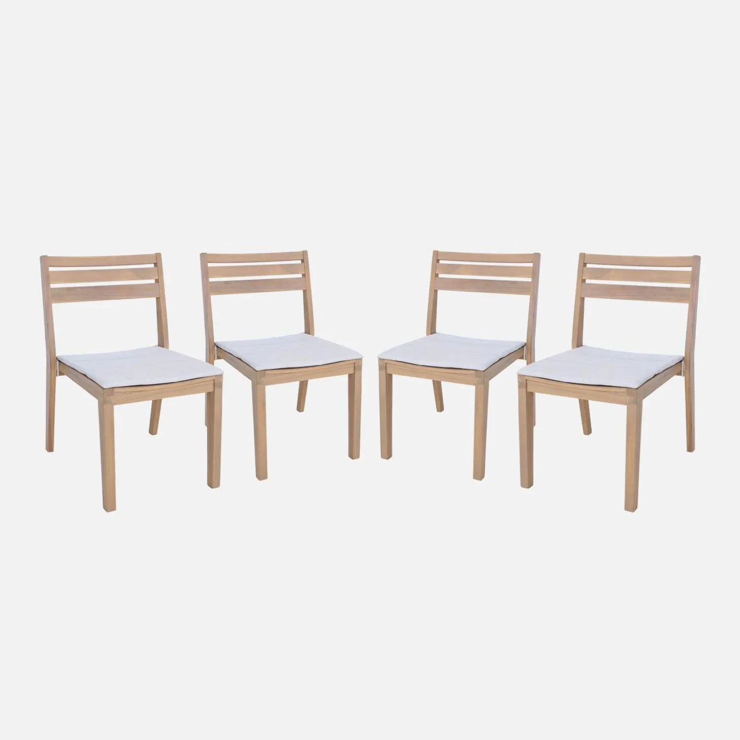 Cadeiras de jardim em madeira de acácia, set de 4