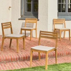 Cadeiras de jardim em madeira de acácia, set de 4