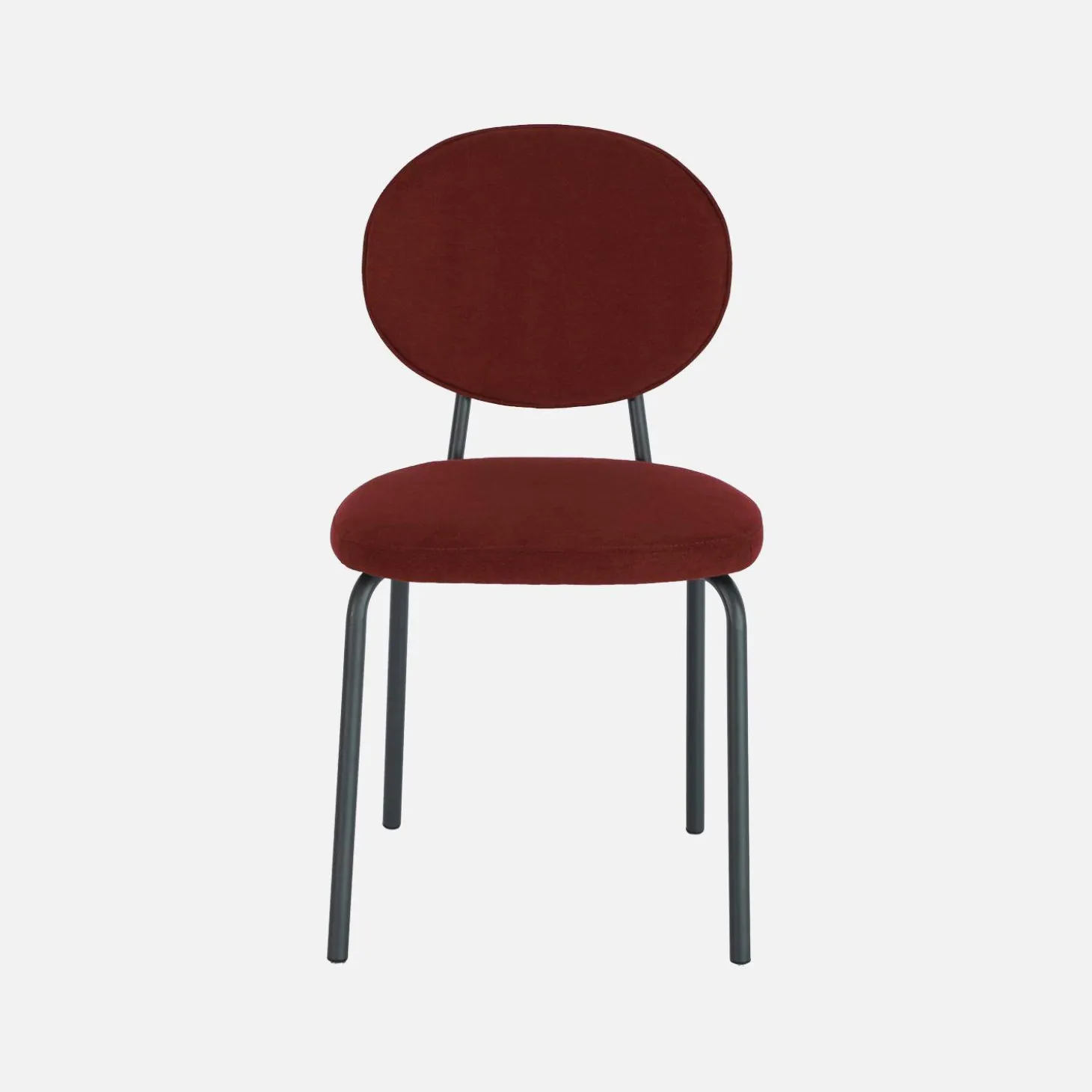 Cadeira vintage de metal revestida em tecido, set de 2