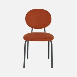 Cadeira vintage de metal revestida em tecido, set de 2