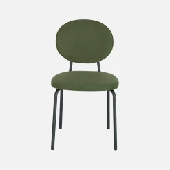 Cadeira vintage de metal revestida em tecido, set de 2