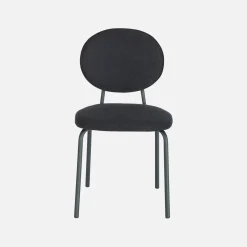 Cadeira vintage de metal revestida em tecido, set de 2
