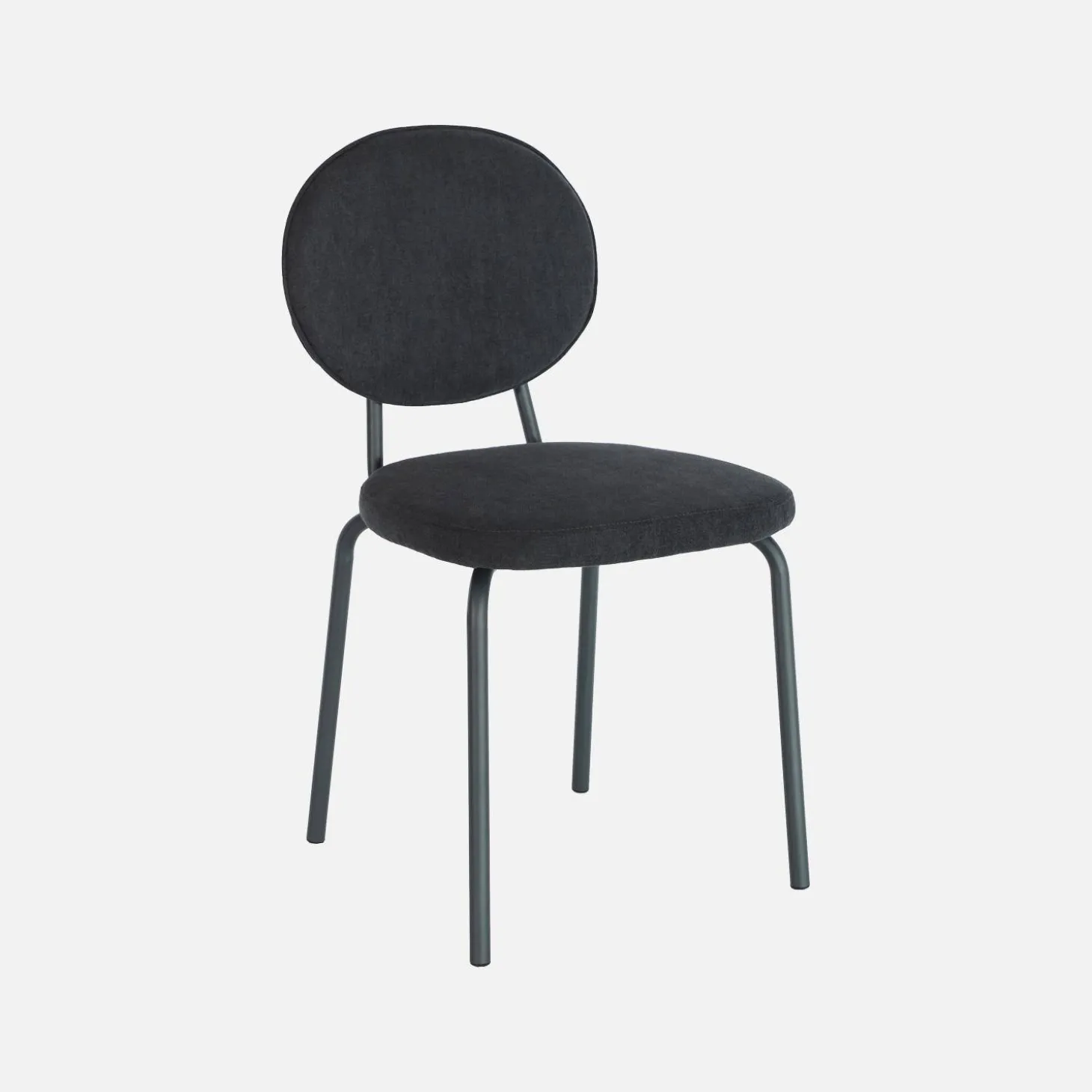 Cadeira vintage de metal revestida em tecido, set de 2