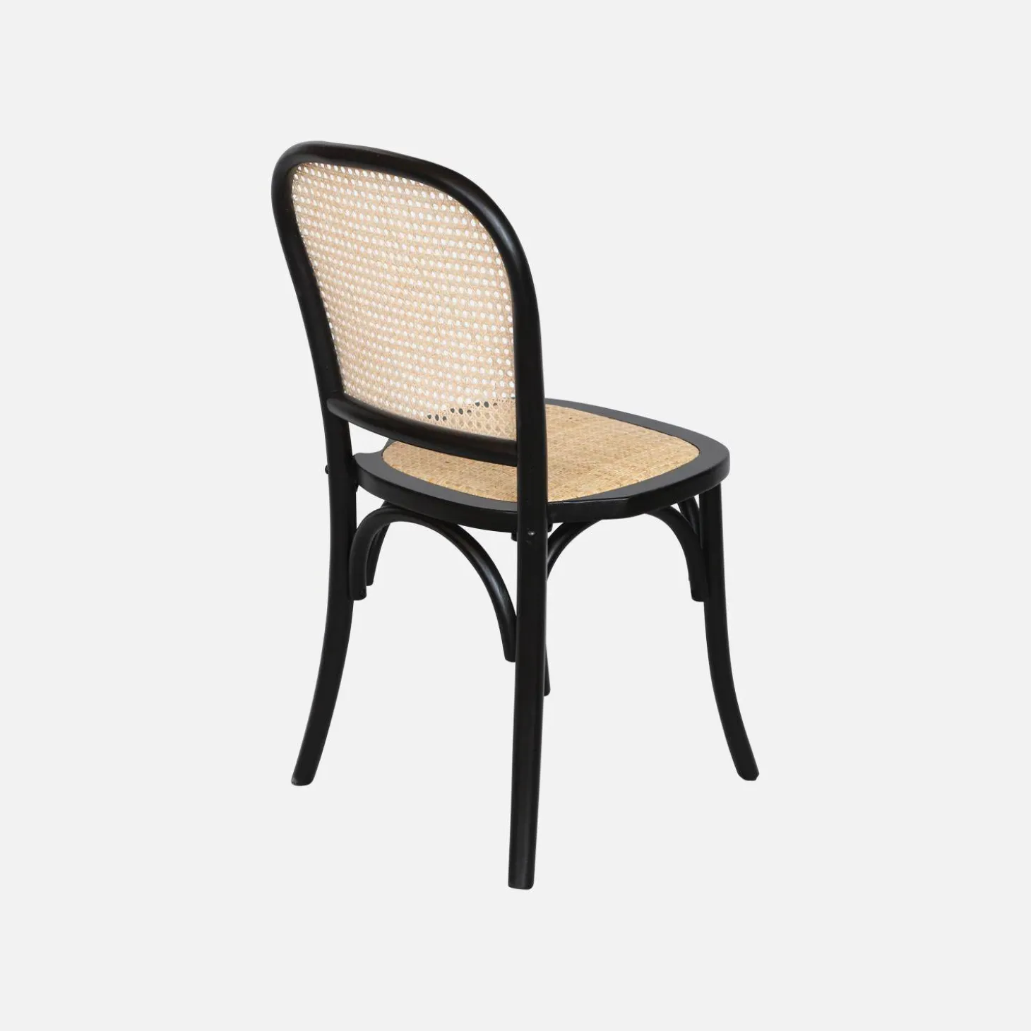 Cadeira vintage em madeira e revestida em rattan, set de 4