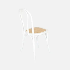Cadeira vintage em madeira e revestida em rattan, set de 4